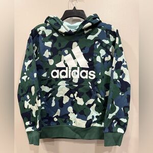 Adidas Youth Boys Hoodie/Sweatshirt   Navy / Green Camo Size Medium (10/12)